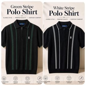 2 Pis Combo ( White & Green Stripe )