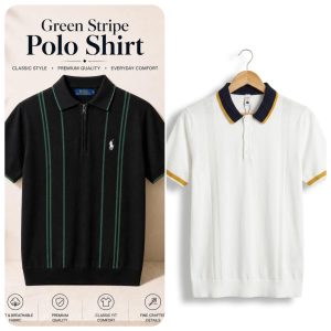2 Pis Combo ( White & Green Stripe )