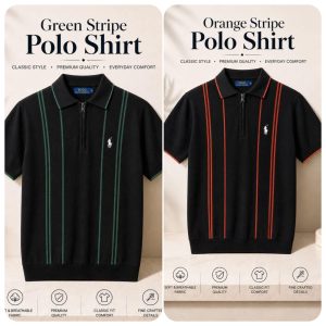 2 Pis Combo ( Green & Orange Stripe )